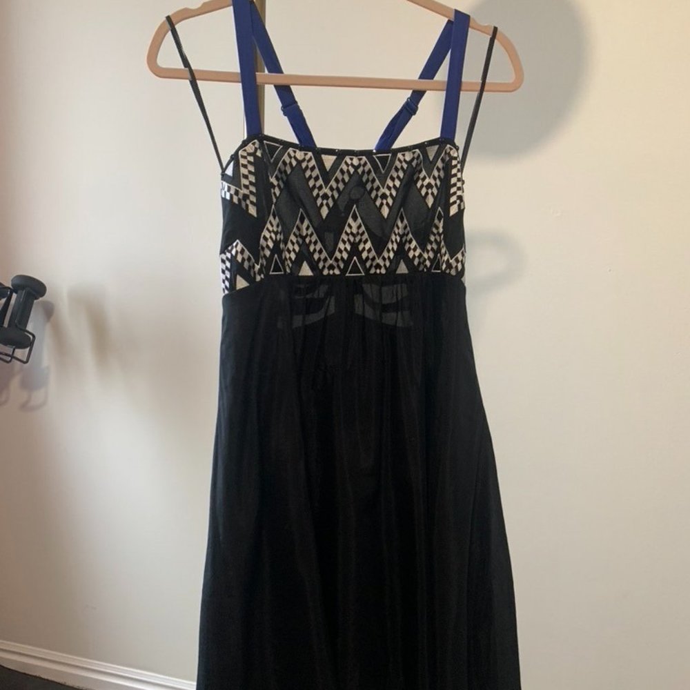 Anthropologie Morroccan Black Strappy Dress - 8